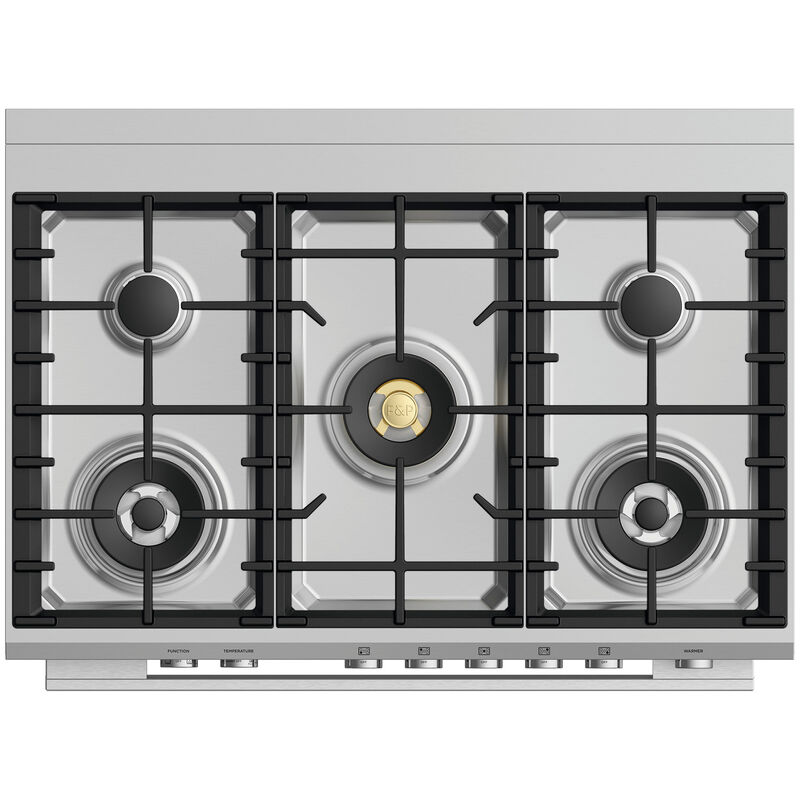 Fisher & Paykel Series 9 36 in. 4.9 cu. ft. True European Convection Dual Fuel Range with 5 Sealed Burners - Stainless Steel, , hires