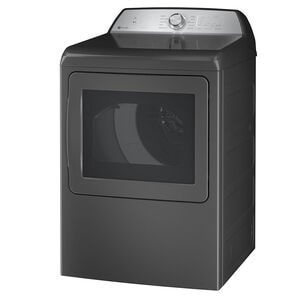 GE Profile 27 in. 7.4 cu. ft. Front Loading Gas Dryer with 10 Programs, Sanitize Cycle & Wrinkle Care - Diamond Grey, Diamond Grey, hires
