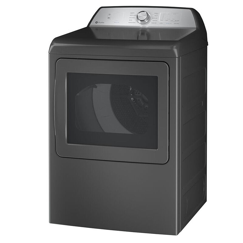GE Profile 27 in. 7.4 cu. ft. Front Loading Gas Dryer with 10 Programs, Sanitize Cycle & Wrinkle Care - Diamond Grey, Diamond Grey, hires
