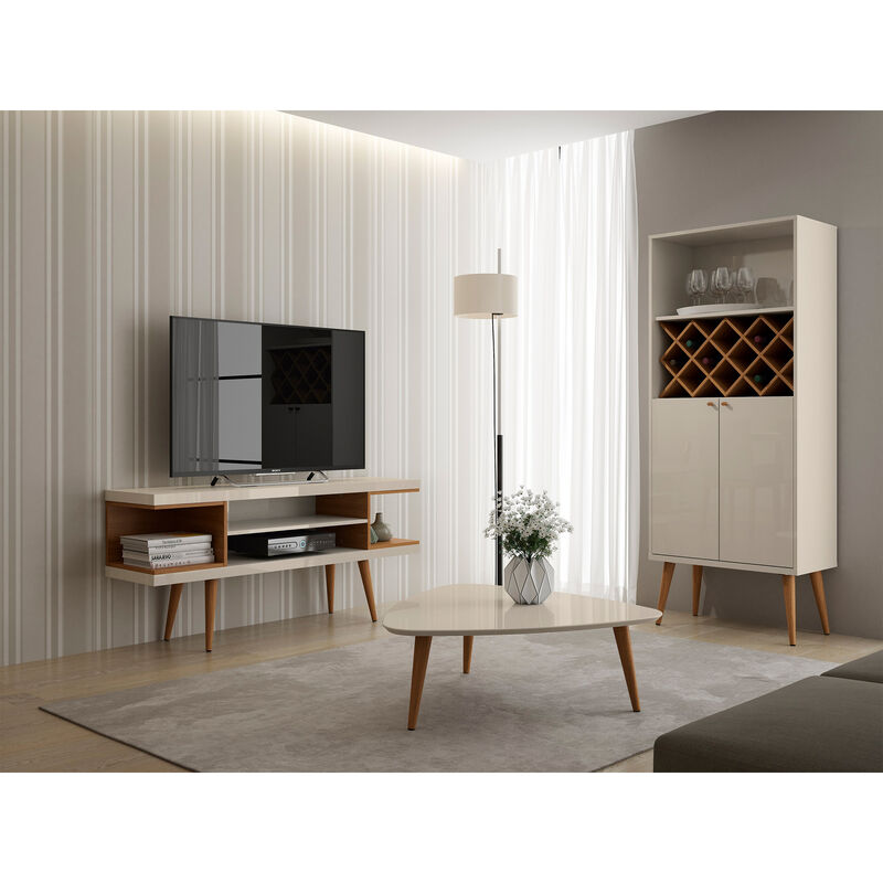 Manhattan Comfort Utopia 53" TV Stand - Off White & Maple Cream, , hires