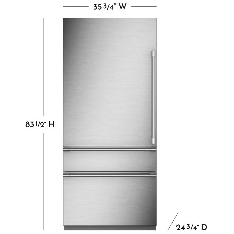 Monogram 36 in. Left-Hinged Built-In 20.2 cu. ft. Smart Counter Depth Bottom Freezer Refrigerator - Custom Panel Ready, , hires