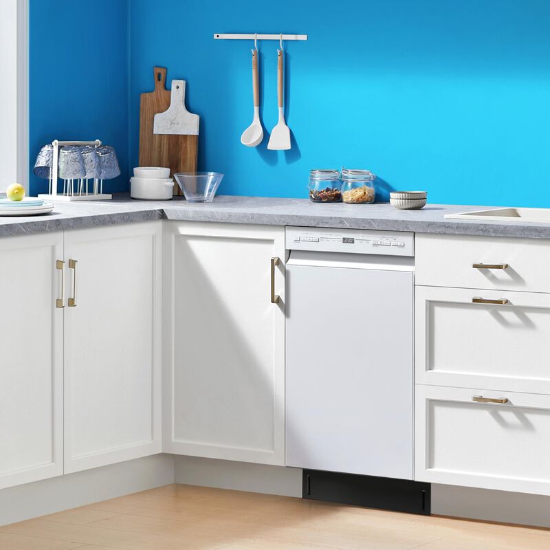 Midea 18 in. Front Control Dishwasher with 52 dBA Sound Level & Pocket Handle - White, , hires