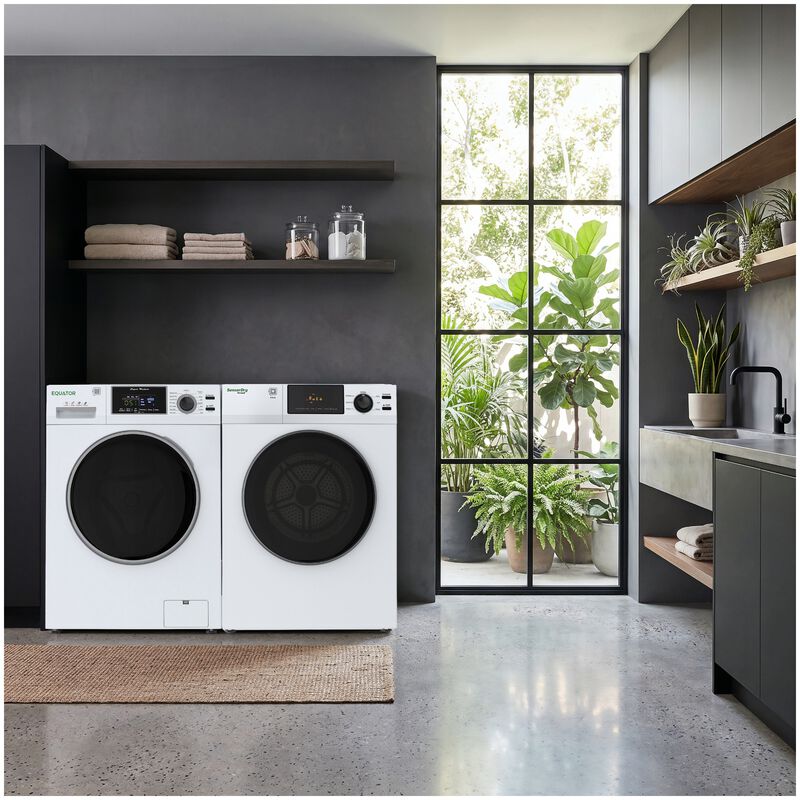 Equator Advanced 24 in. 2.47 cu. ft. Electric Front Load Laundry Center with Sensor Dry, Pet & Sanitize Cycle - White, , hires