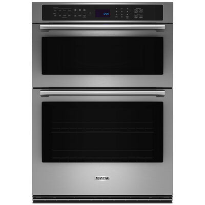 Maytag 30 in. 6.4 cu. ft. Electric Oven/Microwave Combo Wall Oven with True European Convection & Self Clean - Stainless Steel | MOEC6030LZ