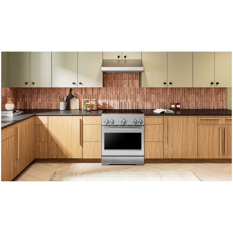 KitchenAid Commercial-Style 30 in. 4.1 cu. ft. Air-Fry True European Convection Electric Range with 4 Induction Burners - Stainless Steel, , hires