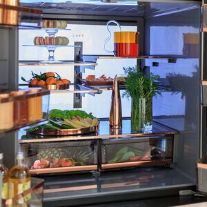 Cafe 36 in. 28.7 cu. ft. Smart 4-Door French Door Refrigerator with Internal Water Dispenser - Matte Black, Matte Black, hires