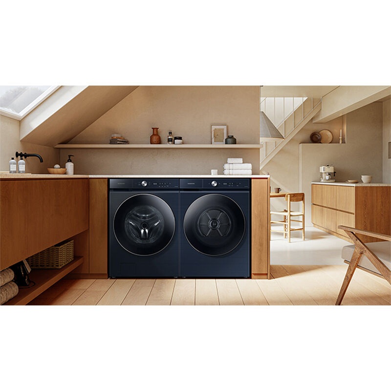 Samsung Bespoke 27 in. 7.8 cu. ft. Smart Stackable Ventless Electric Heat Pump Dryer with AI Optimal Dry, MultiControl, Sanitize Cycle & Sensor Dry - Brushed Navy, , hires