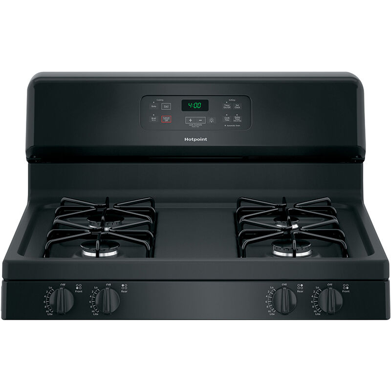 Hotpoint 30 in. 4.8 cu. ft. Oven Freestanding Gas Range with 4 Sealed Burners - Black, , hires