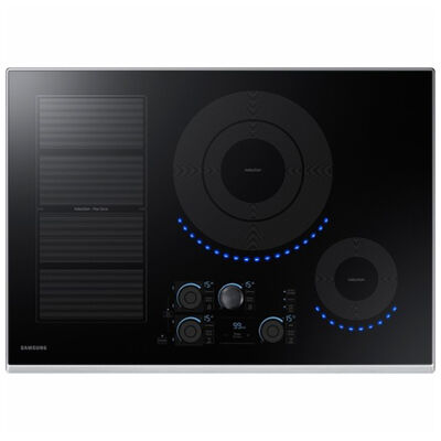 Samsung 30 in. 4-Burner Smart Induction Cooktop with Frame, Simmer and Power Burner - Stainless Steel | NZ30K7880US