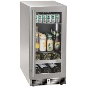 Marvel The Essential Collection 15 in. Built-In 3.0 cu. ft. Compact Beverage Center with Adjustable Shelves & Digital Control - Stainless Steel, , hires