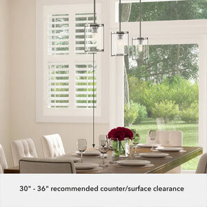 Hunter Astwood 6 in. Mini Pendant with Clear Glass - Polished Nickel, , hires