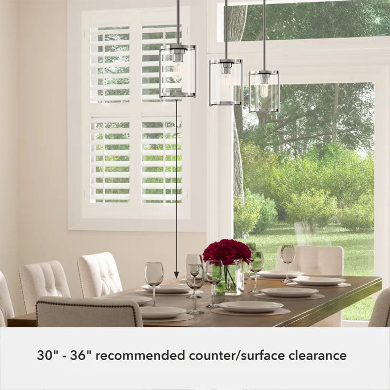 Hunter Astwood 6 in. Mini Pendant with Clear Glass - Polished Nickel, , hires