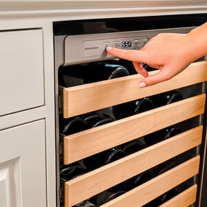 Monogram 24 in. Undercounter Wine Cooler with Wood Racks, Single Temperature Zone & 57 Bottle Capacity - Custom Panel Ready, , hires