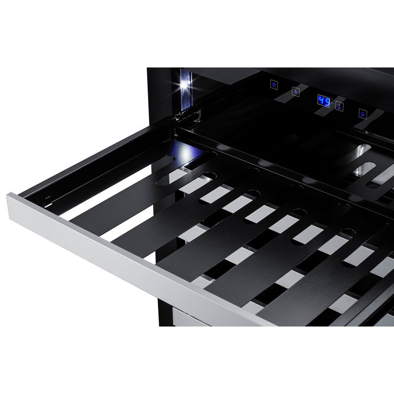 Summit 24 in. Undercounter Wine Cooler with Metal Racks, Single Temperature Zone & 33 Bottle Capacity - Stainless Steel, , hires
