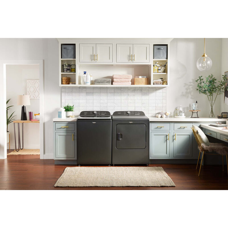 Whirlpool 29 in. 7.0 cu. ft. Electric Dryer with Wrinkle Shield Option, Steam Cycle & Sensor Dry - Volcano Black, Volcano Black, hires