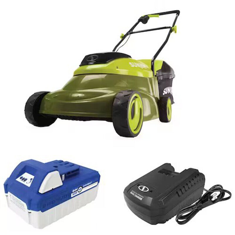 Sun Joe Lawn 24 Volt iON Cordless Brushless Lawn Mower Kit P.C