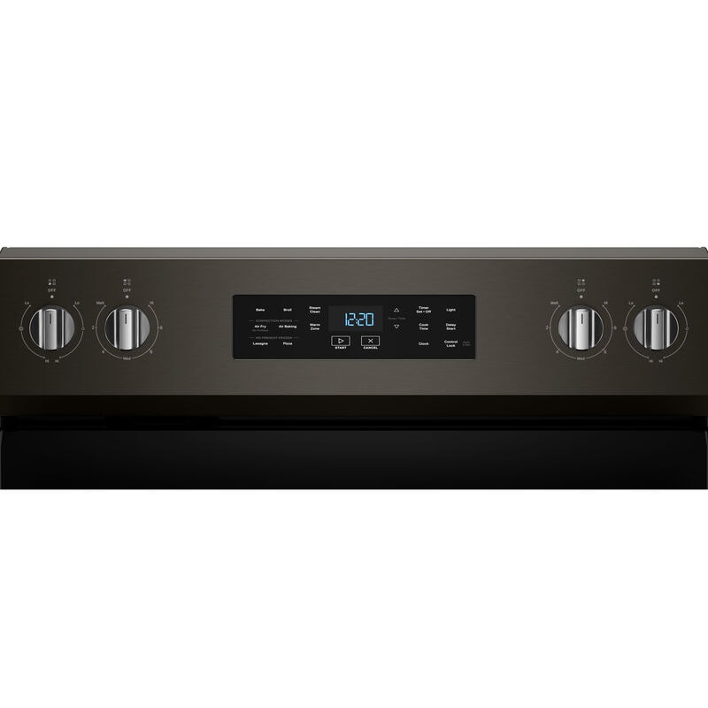 Whirlpool 30 in. 5.3 cu. ft. Air-Fry Standard Convection Electric Range with Radiant Burners - Black Stainless, , hires
