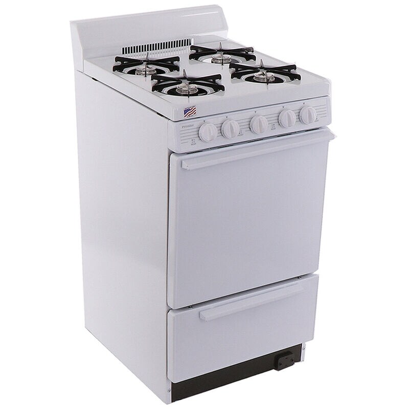 Premier 20 in. 2.4 cu. ft. Gas Range with Open Burners - White on White, , hires