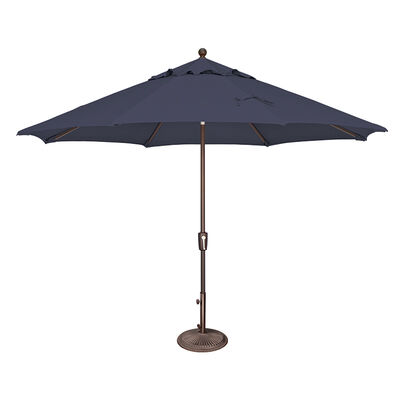 Catalina 11' Octagon Push Button Market Umbrella in Sunbrella Fabric - Navy | SSUM92A5439