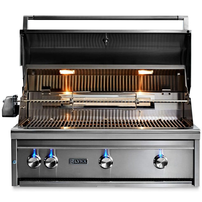 Lynx Professional 36 in. 3-Burner Built-In Natural Gas Grill with Rotisserie & Smoker Box - Stainless Steel, , hires