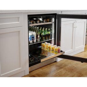 Zephyr Presrv Series 24 in. Built-In/Freestanding 5.6 cu. ft. Compact Beverage Center with Adjustable Shelves & Digital Control - Stainless Steel, , hires