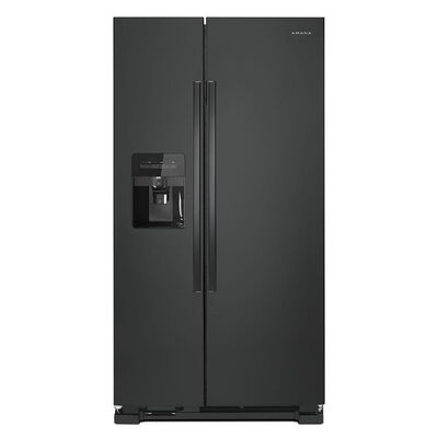 Amana 36 in. 24.57 cu. ft. Side-by-Side Refrigerator with Ice & Water Dispenser - Black | ASI2575GRB