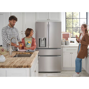 LG 36 in. 28.6 cu. ft. Smart 4-Door French Door Refrigerator with Ice & Water Dispenser - PrintProof Stainless Stee, , hires