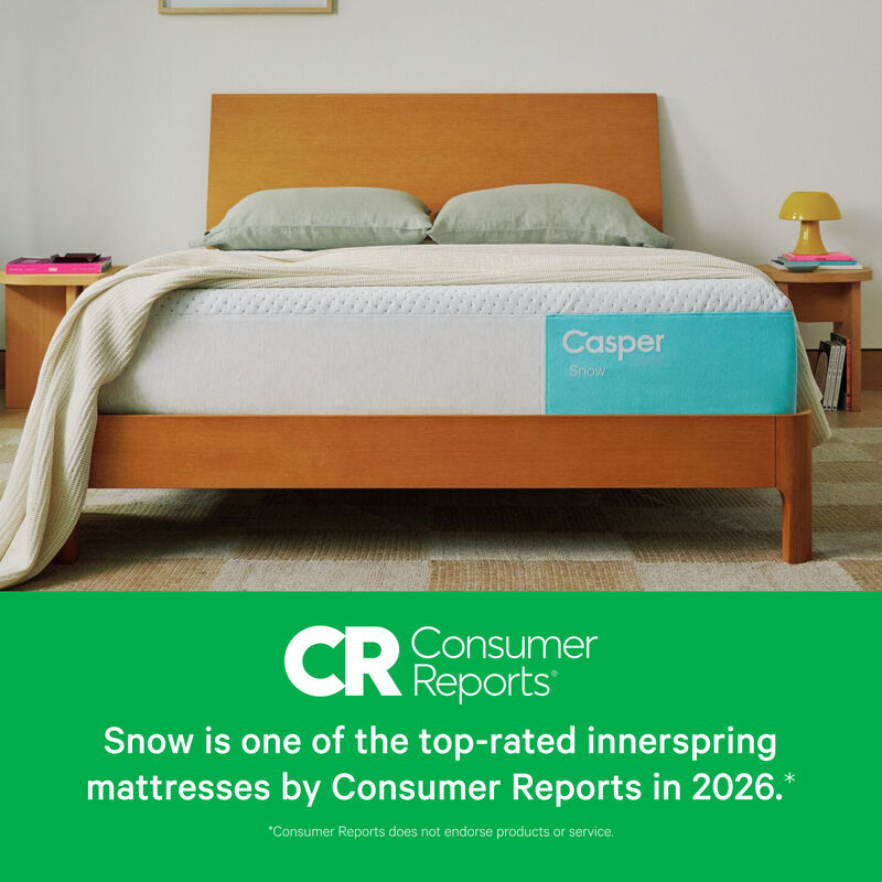 Casper Snow Medium Hybrid Mattress - Queen Size, , hires
