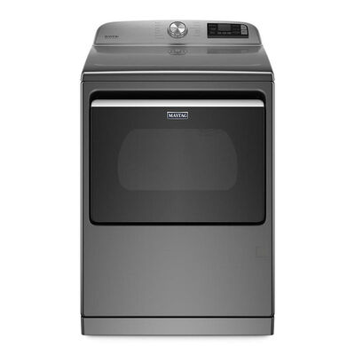 Maytag 27 in. 7.4 cu. ft. Smart Gas Dryer with Extra Power Button, Sensor Dry, Sanitize & Steam Cycle - Metallic Slate | MGD7230HC