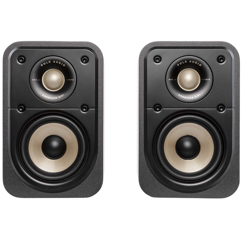 Polk Signature Elite ES10 High Quality Wall-Mountable Satellite Surround Speakers (Pair) - Black, Black, hires