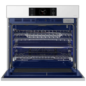 Samsung Bespoke 30 in. 5.1 cu. ft. Smart Steam Electric Single Wall Oven with Dual Convection - White Glass, , hires