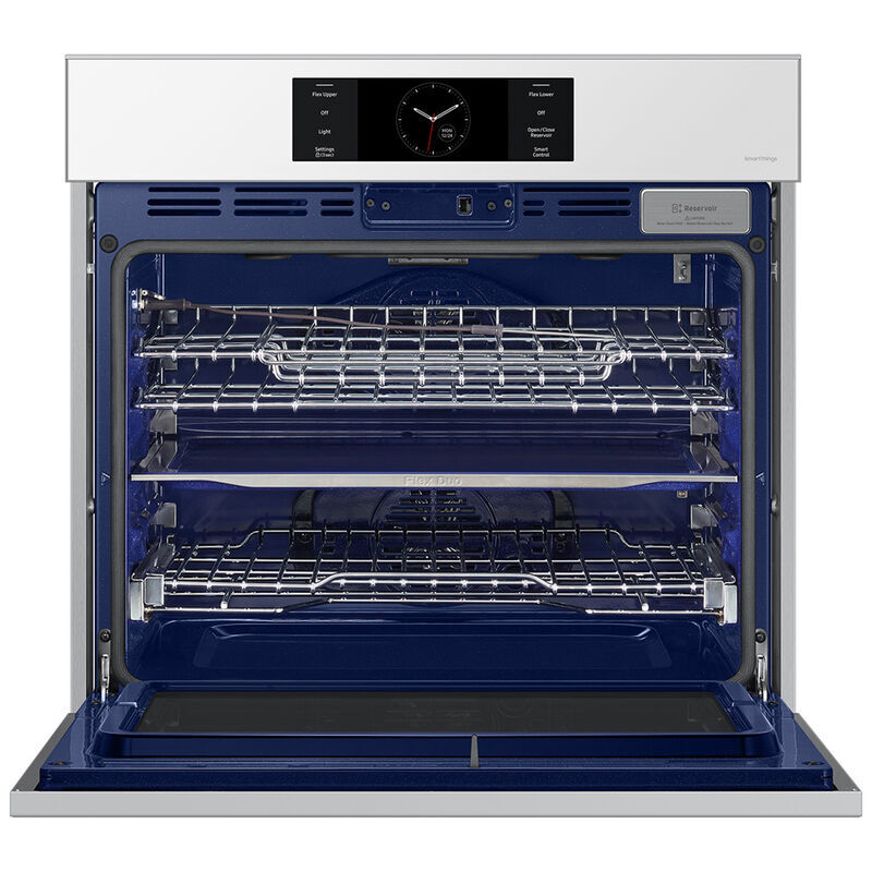 Samsung Bespoke 30 in. 5.1 cu. ft. Smart Steam Electric Single Wall Oven with Dual Convection - White Glass, , hires