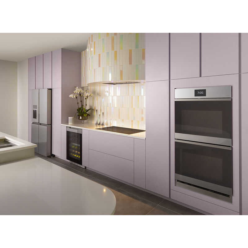 Cafe Minimal Series 30 in. 10 cu. ft. Smart Top Control Electric Double Wall Oven with True European Convection - Platinum Glass, Platinum Glass, hires