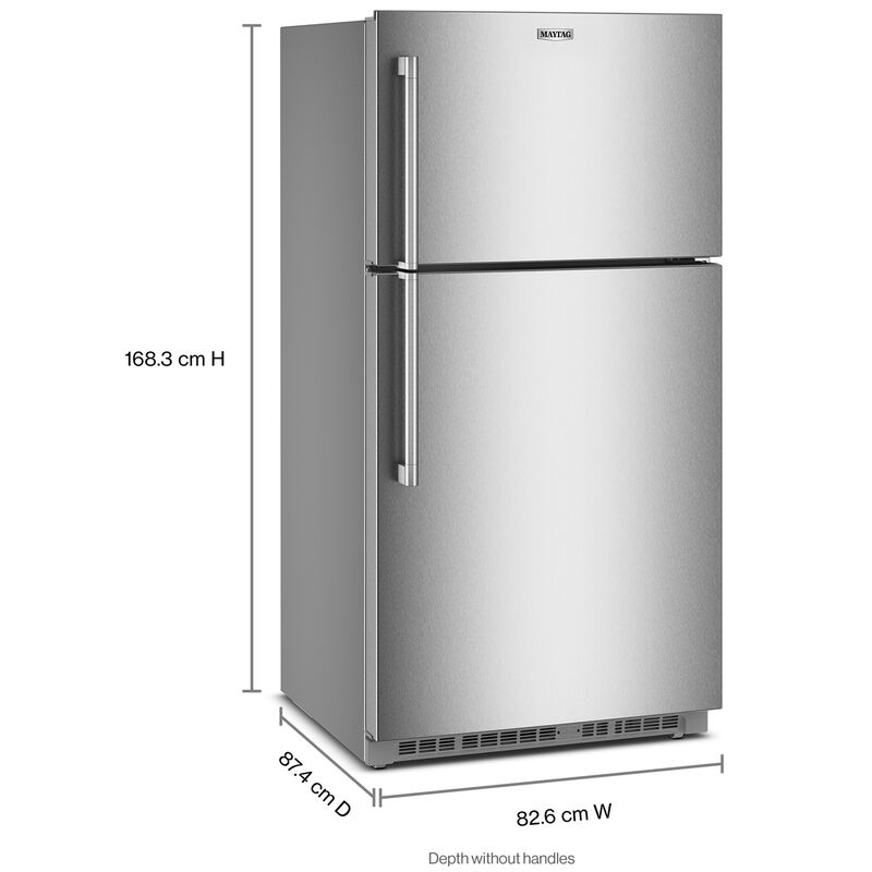 Maytag 33 in. 21.3 cu. ft. Garage-Ready Top Freezer Refrigerator with Ice Maker - Fingerprint Resistant Stainless, , hires