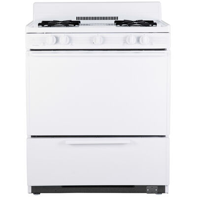 Premier 30 in. 3.9 cu. ft. Gas Range with Open Burners - White on White | BFK100OP