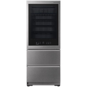 LG Signature InstaView 28 in. Freestanding Smart Wine Cooler with 2 Freezer Drawers, Multi-Zone & 65 Bottle Capacity - Textured Steel, , hires