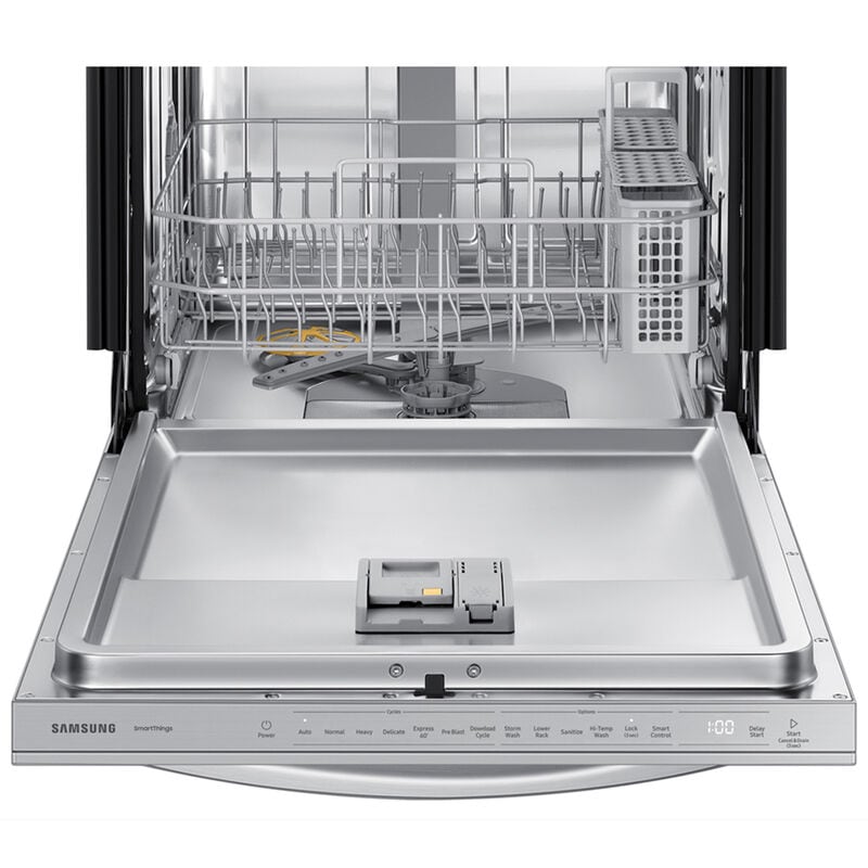 Samsung 24 in. Top Control Smart Dishwasher with 46 dBa Sound Level, 3rd-Rack, AutoRelease & Pocket - Stainless Steel, , hires