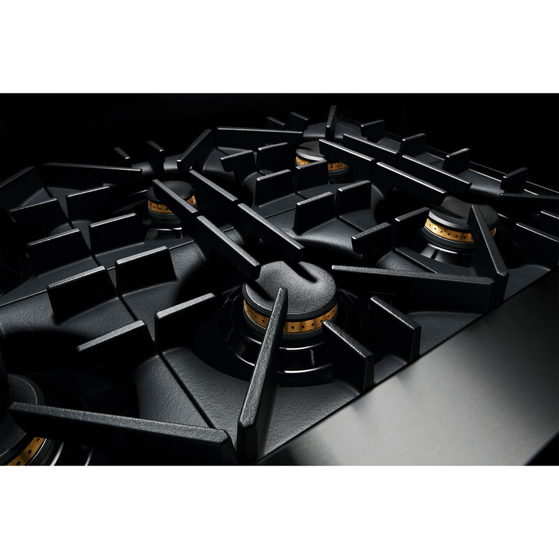 JennAir Rise Series 36 in. 5.1 cu. ft. Smart True European Convection Dual Fuel Range with 6 Sealed Burners - Stainless Steel, , hires