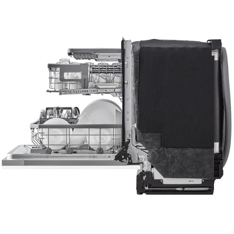 LG Studio 24 in. Top Control Flush-Mount Smart Dishwasher with 45 dBa Sound Level, 3rd-Rack & Dynamic Dry - Custom Panel Ready, , hires