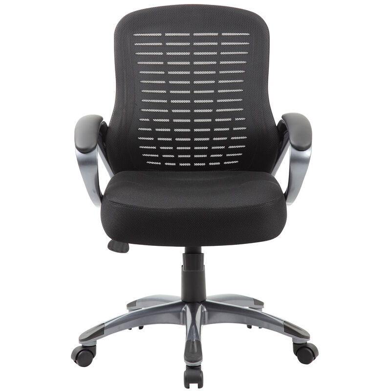 Boss Ribbed High Back Mesh Chair - Black, , hires