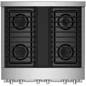 JennAir Noir Series 30 in. 4.1 cu. ft. Smart True European Convection Gas Range with 4 Sealed Burners - Stainless Steel, , hires