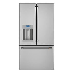 Cafe 36 in. 22.1 cu. ft. Smart Counter Depth French Door Refrigerator with External Ice & Water Dispenser - Stainless Steel, Stainless Steel, hires