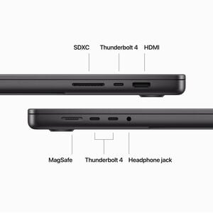 Apple MacBook Pro (2023) 16 in. Notebook with Apple Intelligence, Apple M3 Pro 12-Core CPU, 18-Core GPU, 18 GB RAM, 512 GB SSD, up to 22 Hrs. of Battery Life & Mac OS - Space Black, , hires