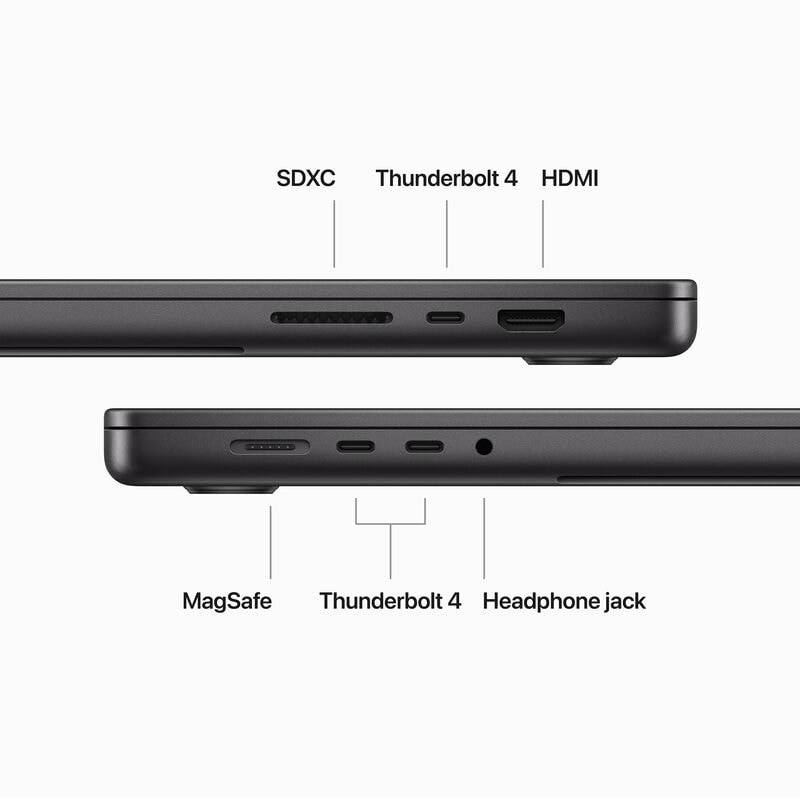 Apple MacBook Pro (2023) 16 in. Notebook with Apple Intelligence, Apple M3 Pro 12-Core CPU, 18-Core GPU, 18 GB RAM, 512 GB SSD, up to 22 Hrs. of Battery Life & Mac OS - Space Black, , hires