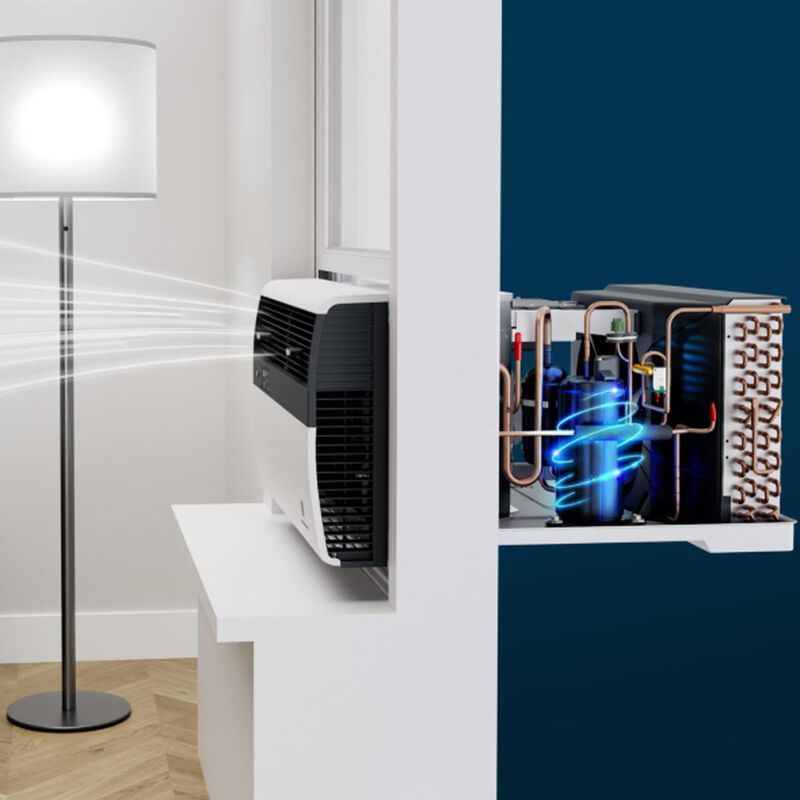 Friedrich Kuhl Inverter Series 12,600 BTU 230V Smart Window/Wall Air Conditioner with Heat Pump, 3 Fan Speeds, Remote Control - Cool Grey, , hires