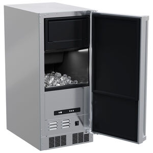 Marvel 15 in. Built-In Undercounter Outdoor Ice Maker with 28 lb. Ice Storage, Auto-Defrost & Digital Control - Stainless Steel, , hires