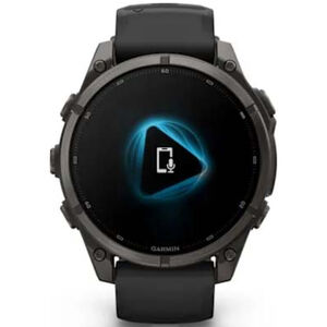 Garmin fenix 9 47 mm, AMOLED Smart Watch - Carbon Gray DLC Titanium with Black Silicone Band, , hires