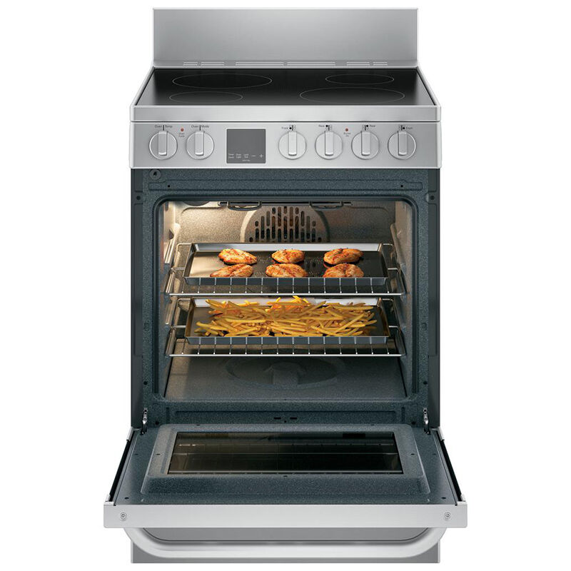 GE 24 in. 2.9 cu. ft. Standard Convection Electric Range with Smoothtop Burners - Stainless Steel, , hires