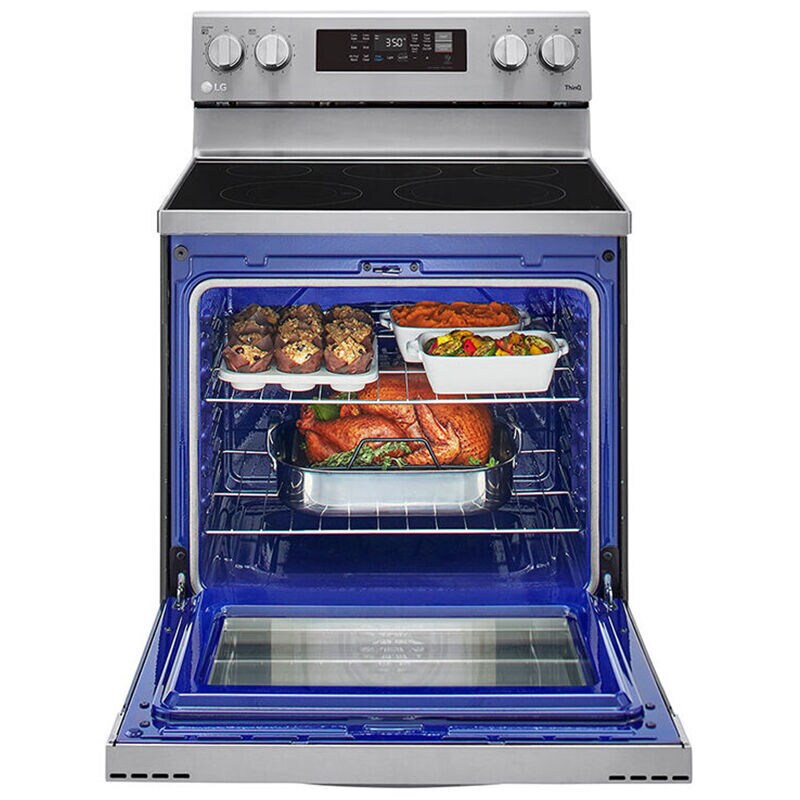 LG 30 in. 6.3 cu. ft. Smart Air Fry Standard Convection Electric Range with Radiant Burners - Stainless Steel, Stainless Steel, hires