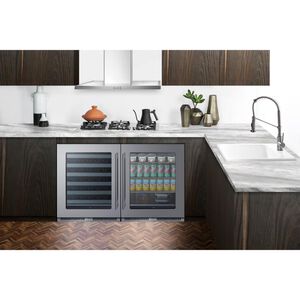 Summit 24 in. Built-In/Freestanding 3.5 cu. ft. Compact Beverage Center with Adjustable Shelves & Digital Control - Stainless Steel, , hires